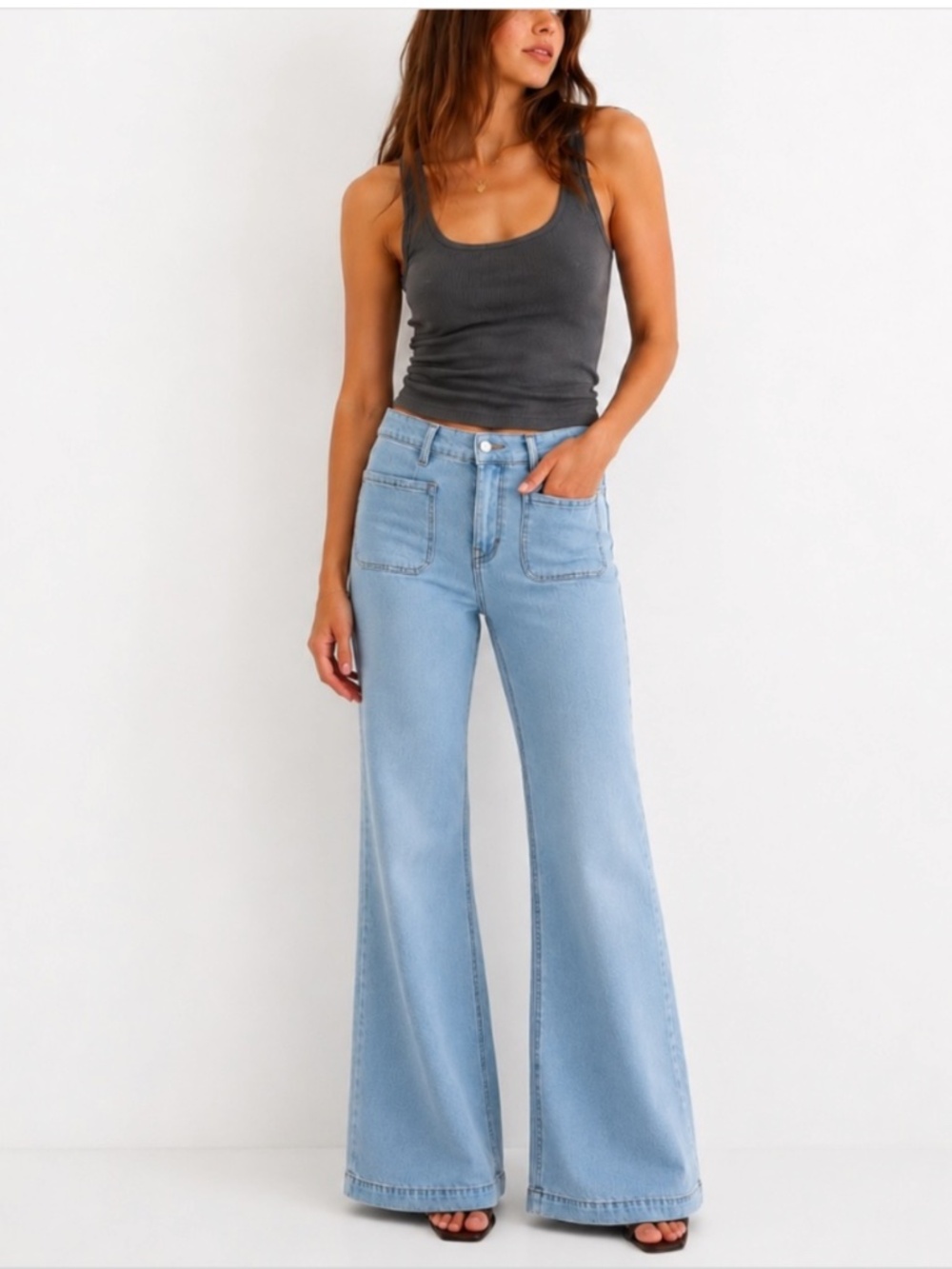 7 For All Mankind Dojo Tailorless Sirte Flare Leg Trouser Denim Jeans | Size 25